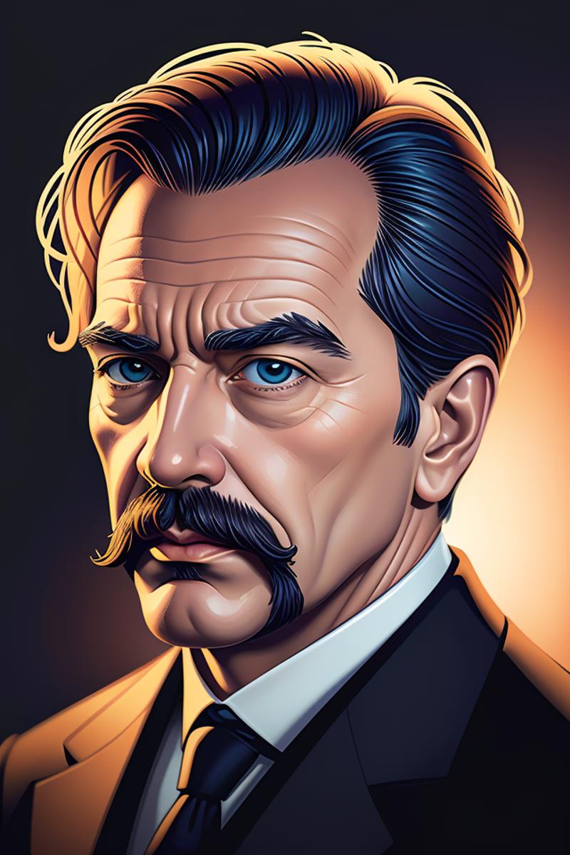 01550-3148288817-Portrait of Friedrich Nietzsche in his Suit with a chiseled Jawline and serious Look, in the Style of Atey Ghailan and Artgerm a.png